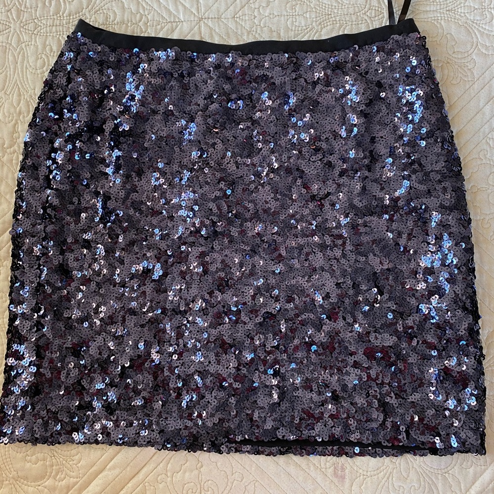 Navy sequin mini skirt